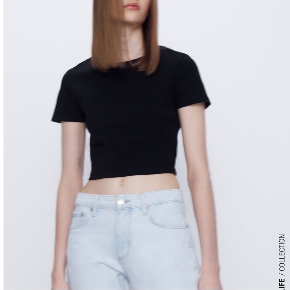 Zara black crop top
